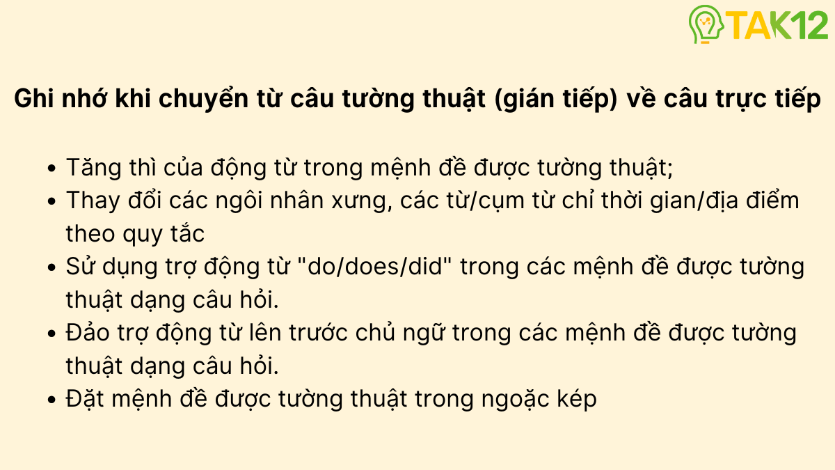 Reported Speech to Direct Speech